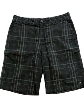 O'Neill Men's Black Plaid Shorts